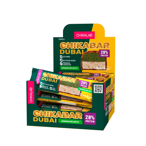 Chikabar Chocolate Protein Bar Pistachio Kunafa Pack of 12