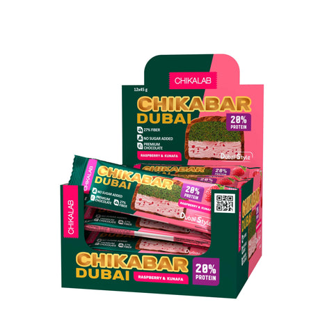 Chikabar Chocolate Protein Bar Pistachio Kunafa Pack of 12