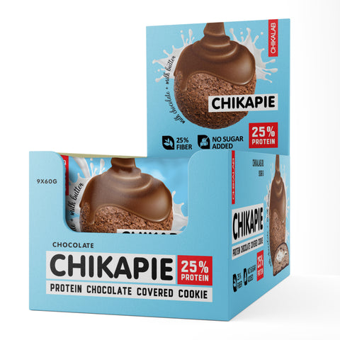 CHIKAPIE Chocolate Covered Protein Cookie 60g Pack of 9