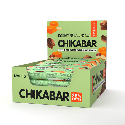Chocolate-Coated Protein Bar Chikabar 60g Pack of 12