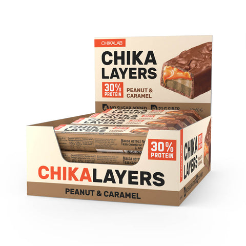 Chika Layers Chocolate-Coated Protein Bar 60g Pack of 12