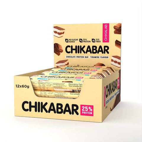 Chocolate-Coated Protein Bar Chikabar 60g Pack of 12