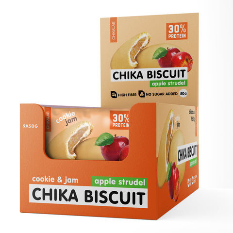 Unglazed Protein Cookie with Filling Chika Biscuit 50g Pack of 9
