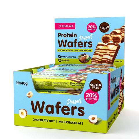 Protein Wafers Dessert Milk Chocolate of 40g Pack of 12