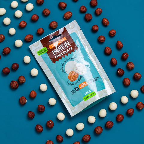 White Chocolate covered hazelnuts