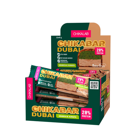Chikabar Chocolate Protein Bar Pistachio Kunafa Pack of 12