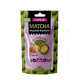 Chocolate covered almonds with green matcha tea