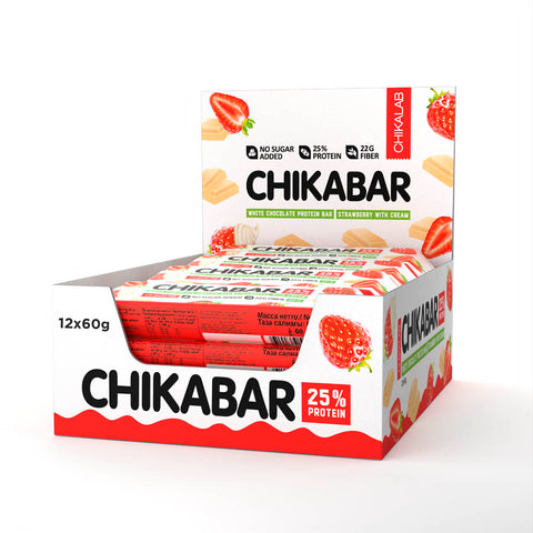Chocolate-Coated Protein Bar Chikabar 60g Pack of 12