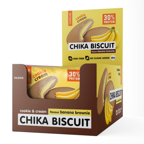 Unglazed Protein Cookie with Filling Chika Biscuit 50g Pack of 9