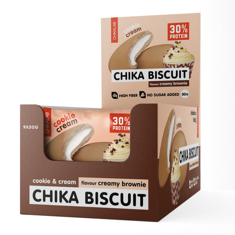 Unglazed Protein Cookie with Filling Chika Biscuit 50g Pack of 9