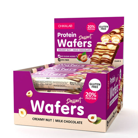 Protein Wafers Dessert Milk Chocolate with Filling 40g Pack of 12