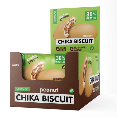 Unglazed Protein Cookie with Filling Chika Biscuit 50g Pack of 9